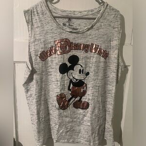 WDW PARKS Mickey Mouse Rose Gold Fashion Cutout Tank Top 1X